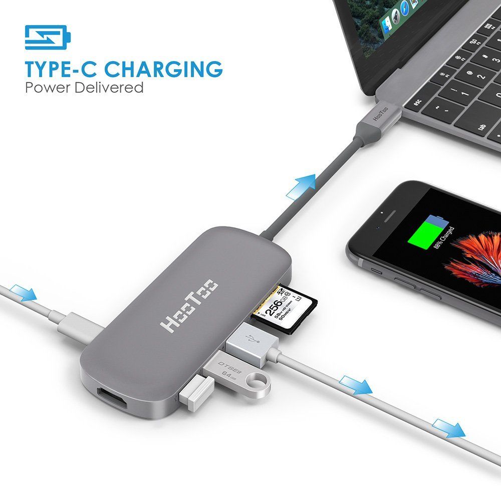 Amazon.com: USB C Hub, HooToo USB C Adapter 3.1 with Type C ...